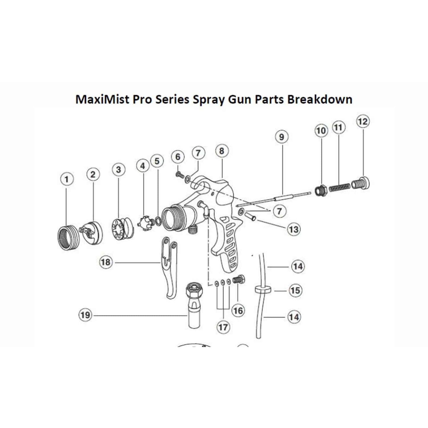 Replacement Needle and Fluid Tip - Pro Gun (Push connection)